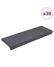 Tapis d'escalier 30 pcs 65x21x4 cm gris et noir | Mobilier & Déco