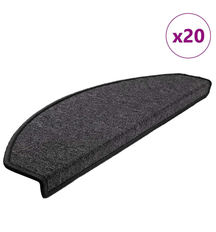 Tapis d'escalier 20 pcs anthracite 65x24x4 cm | Mobilier & Déco