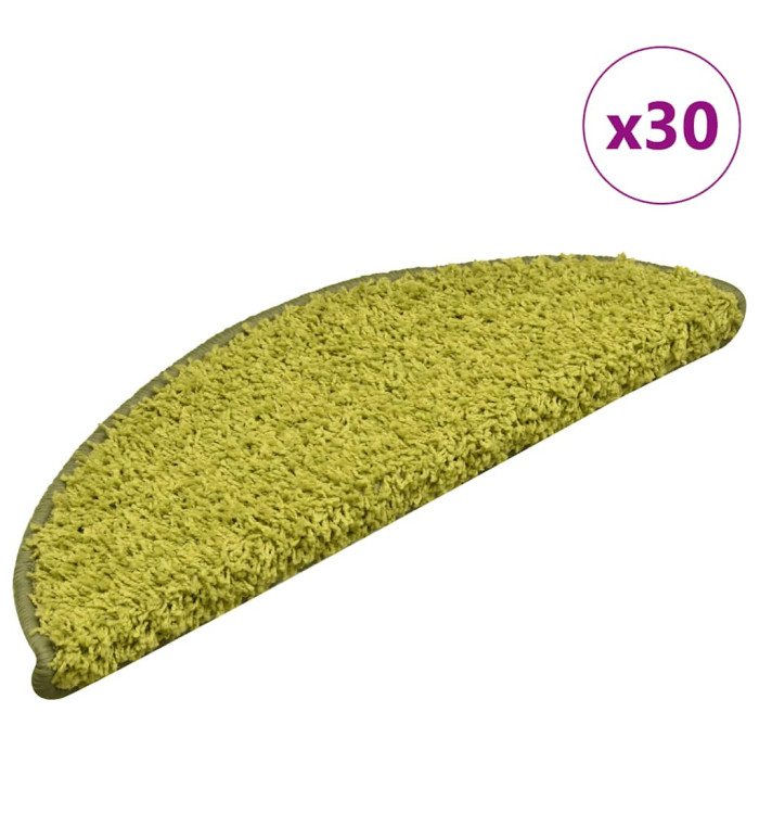 Tapis d'escalier 30 pcs vert 56x17x3 cm | Mobilier & Déco