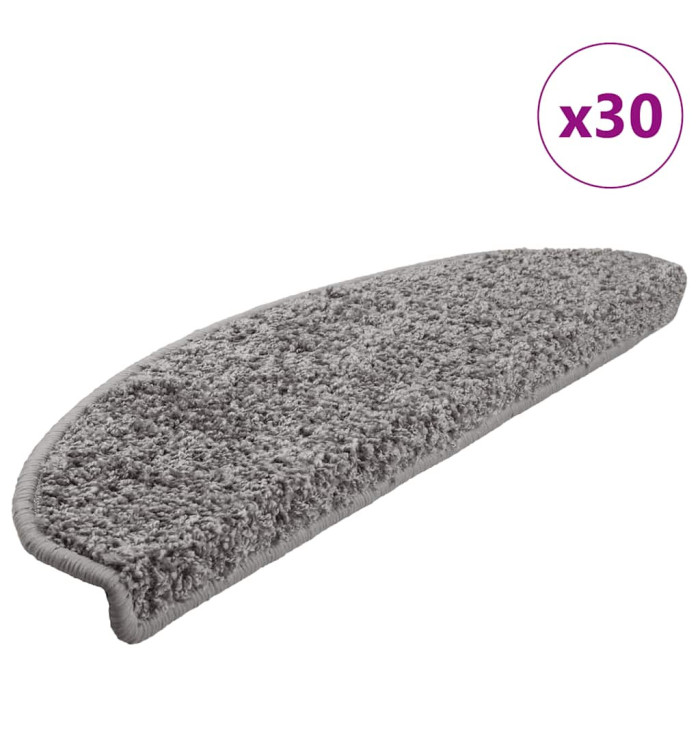 Tapis d'escalier 30 pcs gris 65x21x4 cm | Mobilier & Déco