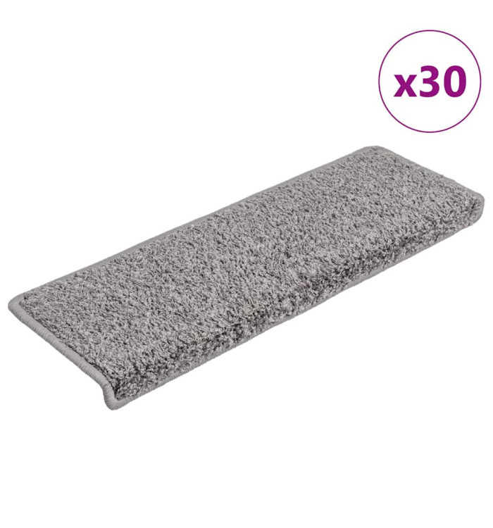 Tapis d'escalier 30 pcs 65x21x4 cm gris | Mobilier & Déco