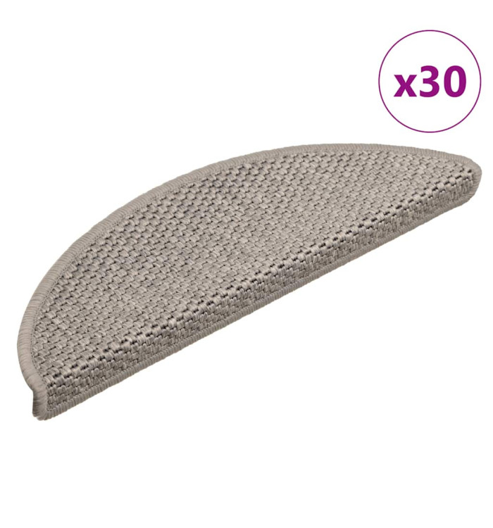 Tapis d'escalier autocollants 30 pcs 56x17x3 cm argenté | Mobilier & Déco