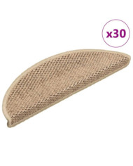 Tapis d'escalier autocollants 30 pcs 56x17x3 cm sable | Mobilier & Déco