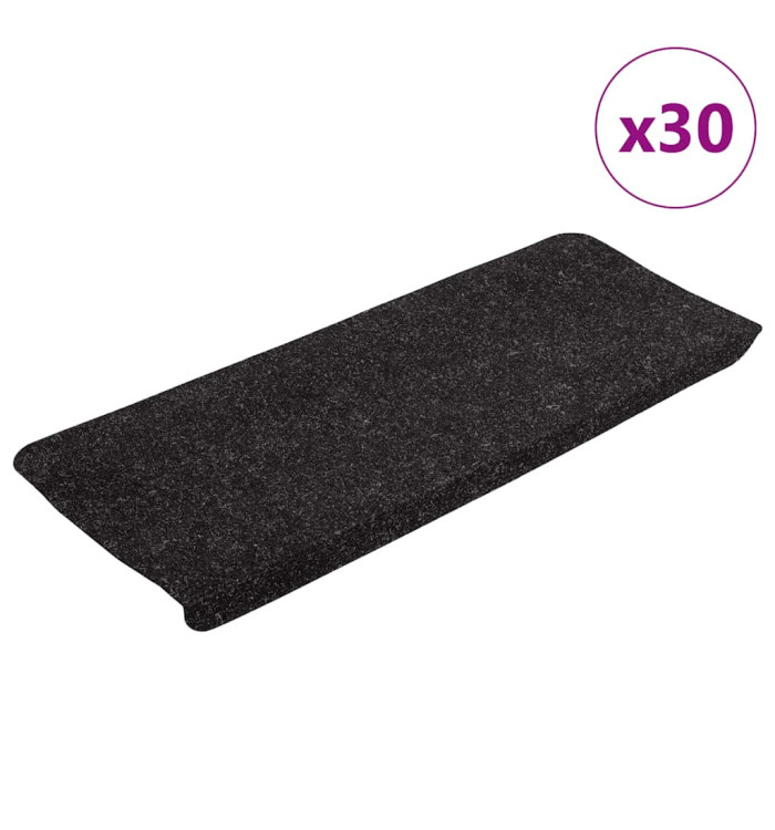 Tapis d'escalier auto-adhésifs 30 pcs anthracite 65x24,5x3,5 cm | Mobilier & Déco