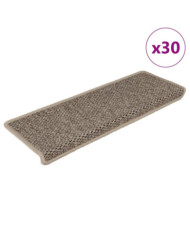 Tapis d'escalier autocollants 30 pcs 65x21x4 cm beige foncé | Mobilier & Déco