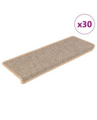 Tapis d'escalier autocollants 30 pcs 65x21x4 cm beige clair | Mobilier & Déco