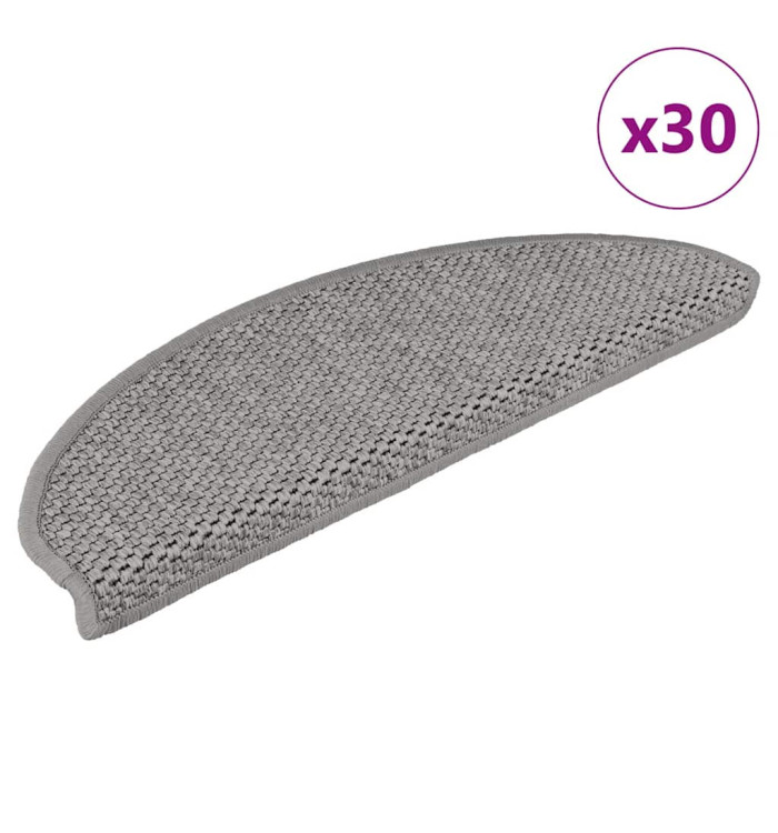 Tapis d'escalier autocollants 30 pcs 65x21x4 cm argenté | Mobilier & Déco