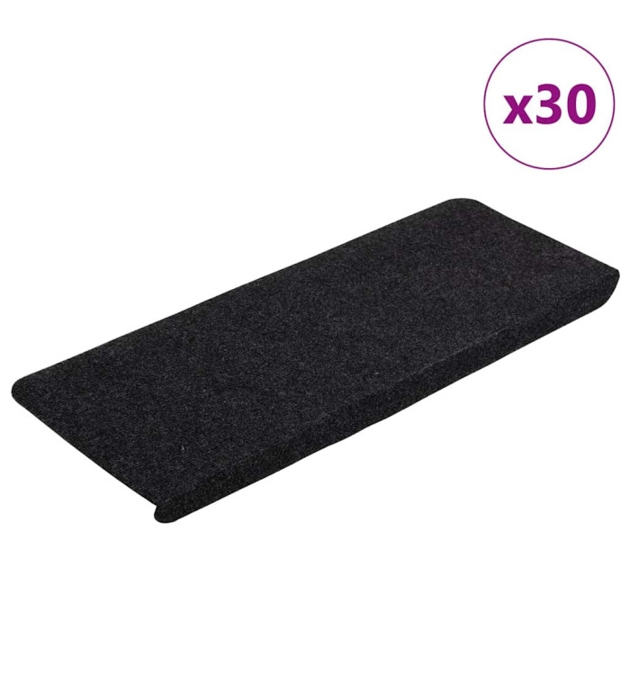 Tapis d'escalier auto-adhésifs 30 pcs noir 65x24,5x3,5 cm | Mobilier & Déco