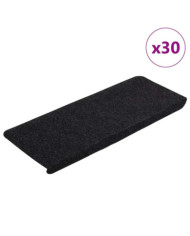 Tapis d'escalier auto-adhésifs 30 pcs noir 65x24,5x3,5 cm | Mobilier & Déco