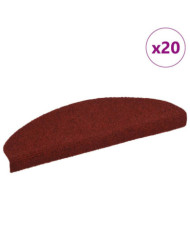 Tapis d'escalier autocollant 20 pcs rouge 65x21x4 cm | Mobilier & Déco