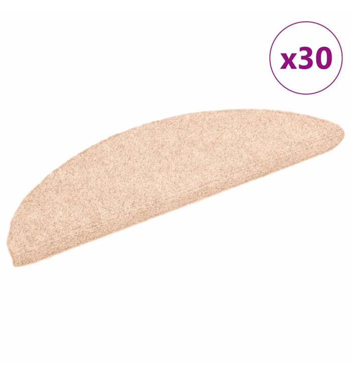 Tapis d'escalier auto-adhésifs 30 pcs crème 56x17x3 cm | Mobilier & Déco