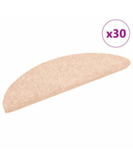 Tapis d'escalier auto-adhésifs 30 pcs crème 56x17x3 cm | Mobilier & Déco