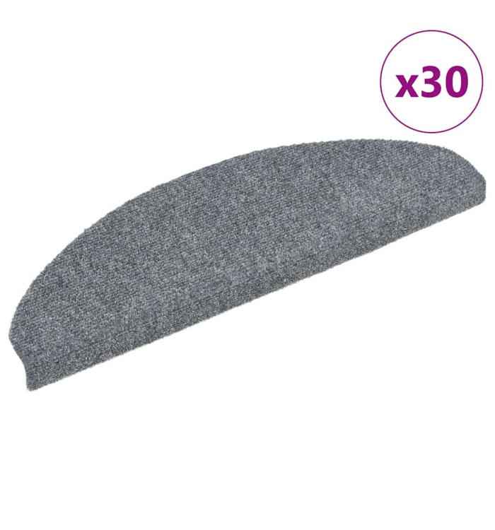 Tapis d'escalier auto-adhésifs 30 pcs gris clair 65x21x4 cm | Mobilier & Déco