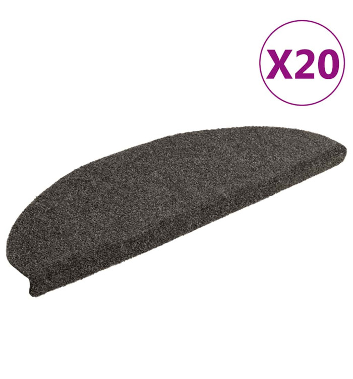 Tapis d'escalier autocollant 20 pcs anthracite 65x21x4 cm | Mobilier & Déco