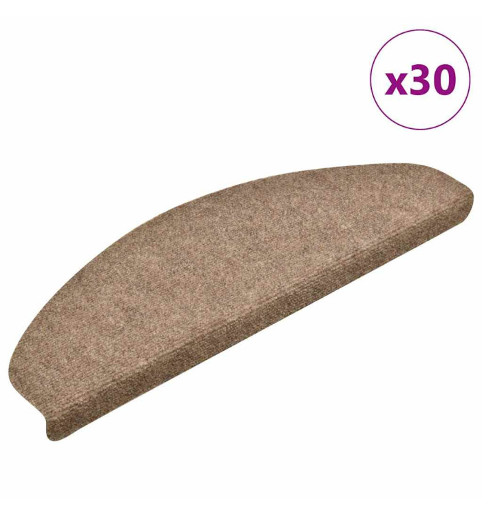 Tapis d'escalier autocollant 30 pcs crème 65x21x4 cm | Mobilier & Déco