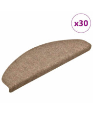 Tapis d'escalier autocollant 30 pcs crème 65x21x4 cm | Mobilier & Déco