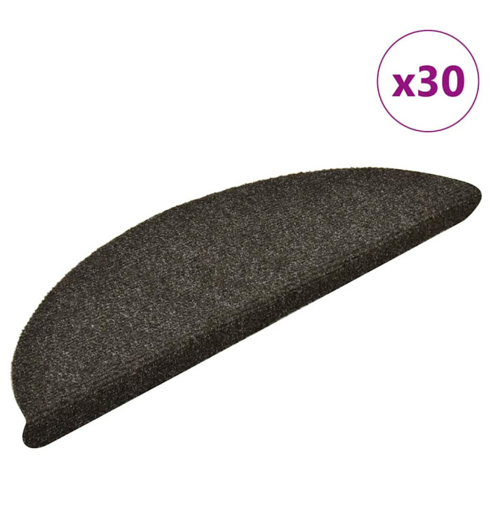 Tapis d'escalier auto-adhésifs 30 pcs anthracite 56x17x3 cm | Mobilier & Déco
