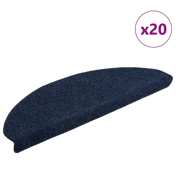 Tapis d'escalier autocollant 20 pcs marine 65x21x4 cm | Mobilier & Déco