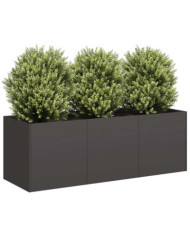Jardinière noir 120x40x40 cm acier laminé à froid | Mobilier & Déco