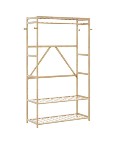 Porte-vêtement avec étagères 110x40x175 cm bambou | Mobilier & Déco