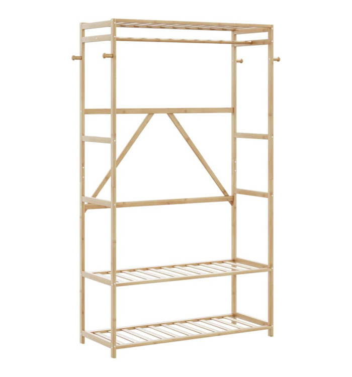Porte-vêtement avec étagères 110x40x175 cm bambou | Mobilier & Déco