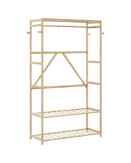 Porte-vêtement avec étagères 110x40x175 cm bambou | Mobilier & Déco