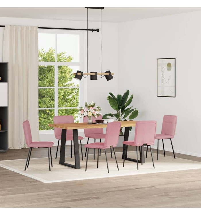 Chaises à manger lot de 6 rose velours | Mobilier & Déco