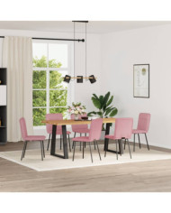 Chaises à manger lot de 6 rose velours | Mobilier & Déco