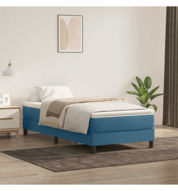 Sommier à lattes de lit sans matelas bleu foncé 90x220 cm | Mobilier & Déco
