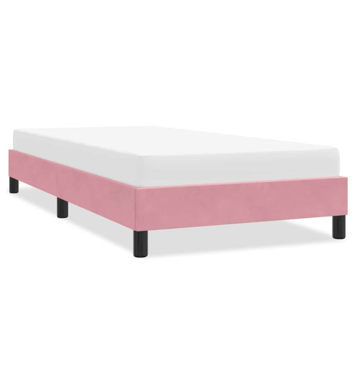 Cadre de lit sans matelas rose 80x210 cm velours | Mobilier & Déco