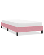 Cadre de lit sans matelas rose 80x210 cm velours | Mobilier & Déco