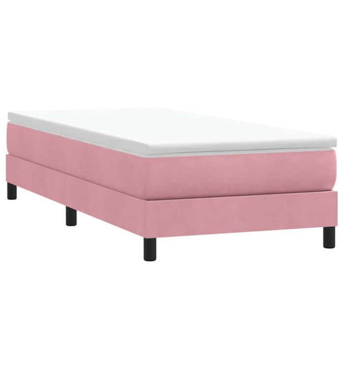 Sommier à lattes de lit sans matelas rose 80x210 cm velours | Mobilier & Déco