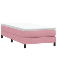 Sommier à lattes de lit sans matelas rose 80x210 cm velours | Mobilier & Déco