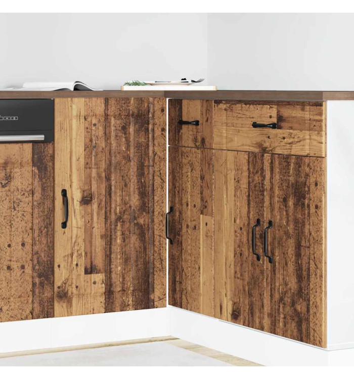 Meuble de base de lavabo Lucca vieux bois bois d'ingénierie | Mobilier & Déco