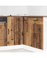 Meuble de base de lavabo Lucca vieux bois bois d'ingénierie | Mobilier & Déco