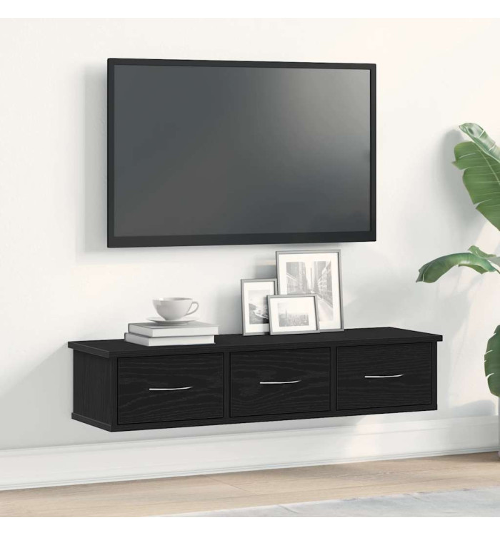Armoire murale chêne noir 88x26x18,5 cm bois d'ingénierie | Mobilier & Déco