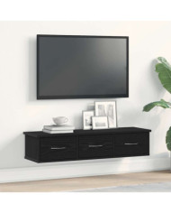 Armoire murale chêne noir 88x26x18,5 cm bois d'ingénierie | Mobilier & Déco