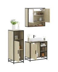 Ensemble de meubles de salle de bain 3 pcs chêne sonoma | Mobilier & Déco
