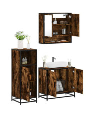 Ensemble de meubles de salle de bain 3 pcs Chêne fumé | Mobilier & Déco
