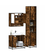 Ensemble de meubles de salle de bain 3 pcs Chêne fumé | Mobilier & Déco