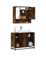 Ensemble de meubles de salle de bain 2 pcs Chêne fumé | Mobilier & Déco