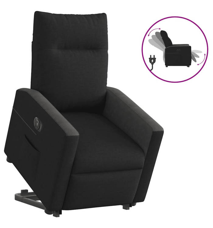 Fauteuil inclinable électrique noir tissu | Mobilier & Déco