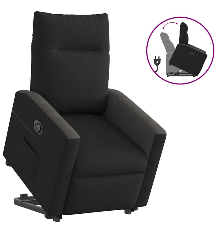 Fauteuil inclinable noir tissu | Mobilier & Déco