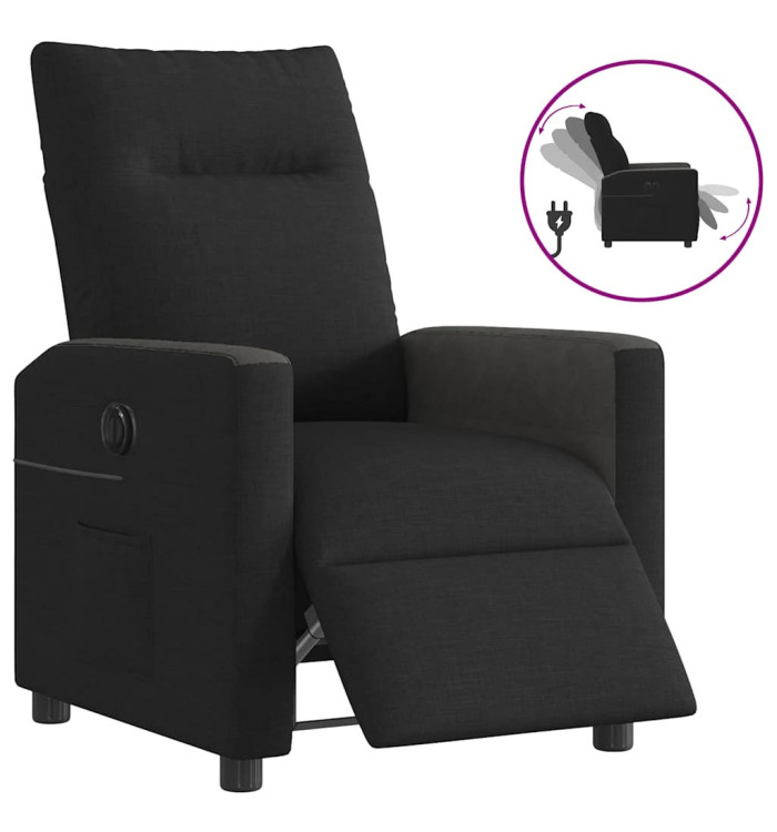 Fauteuil inclinable électrique Noir Tissu | Mobilier & Déco