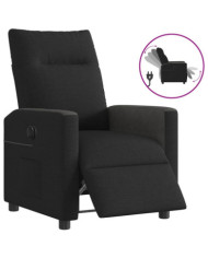 Fauteuil inclinable électrique Noir Tissu | Mobilier & Déco