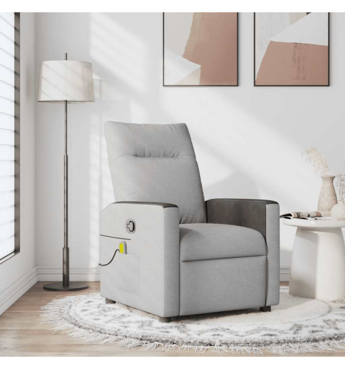 Fauteuil de massage inclinable gris nuage tissu | Mobilier & Déco