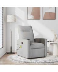 Fauteuil de massage inclinable gris nuage tissu | Mobilier & Déco