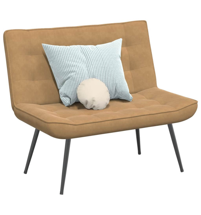Banc marron 110x74x84 cm velours | Mobilier & Déco