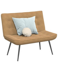 Banc marron 110x74x84 cm velours | Mobilier & Déco