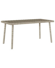  Table basse de jardin rectangulaire gris clair résine tressée | Mobilier & Déco